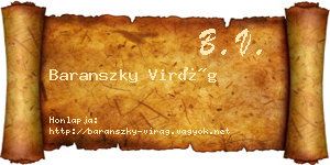 Baranszky Virág névjegykártya